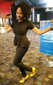 Tomi Adeoye kicks up her heels