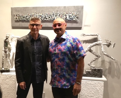 Ozzie (R) with gallery curator Allen Shugar
